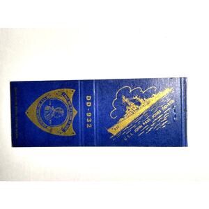 U.S.S. John Paul Jones DD 932 Naval Ship Destroyer Boat Matchbook Cover 1940's